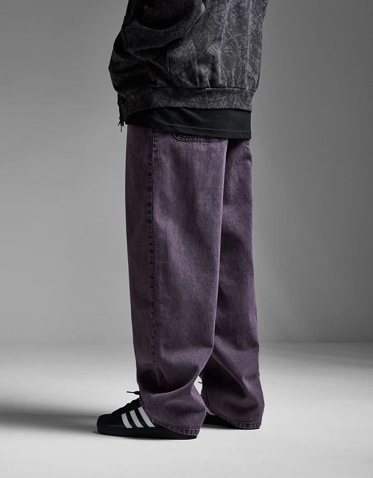 Route One Super Baggy Denim Jeans - Moderate Purple - Image 2