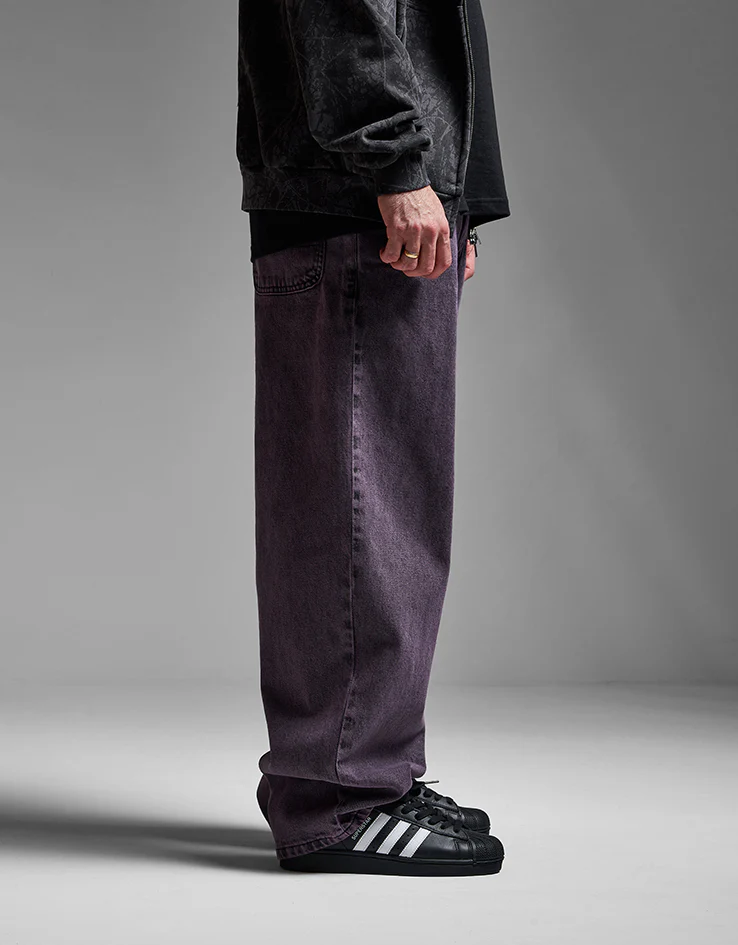 Route One Super Baggy Denim Jeans - Moderate Purple - Image 3