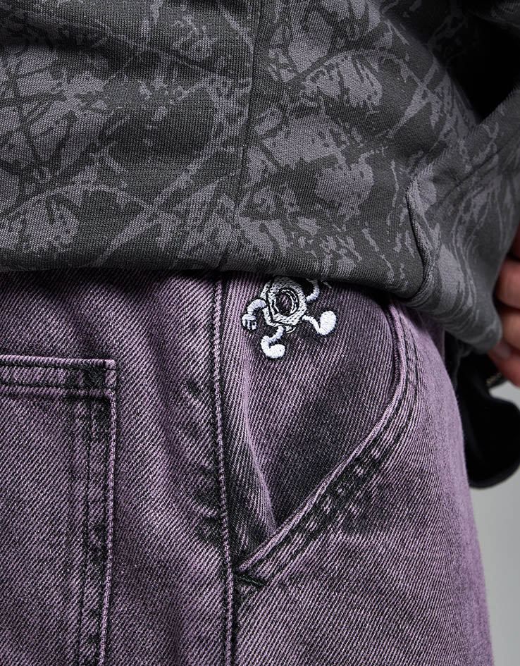 Route One Super Baggy Denim Jeans - Moderate Purple - Image 4
