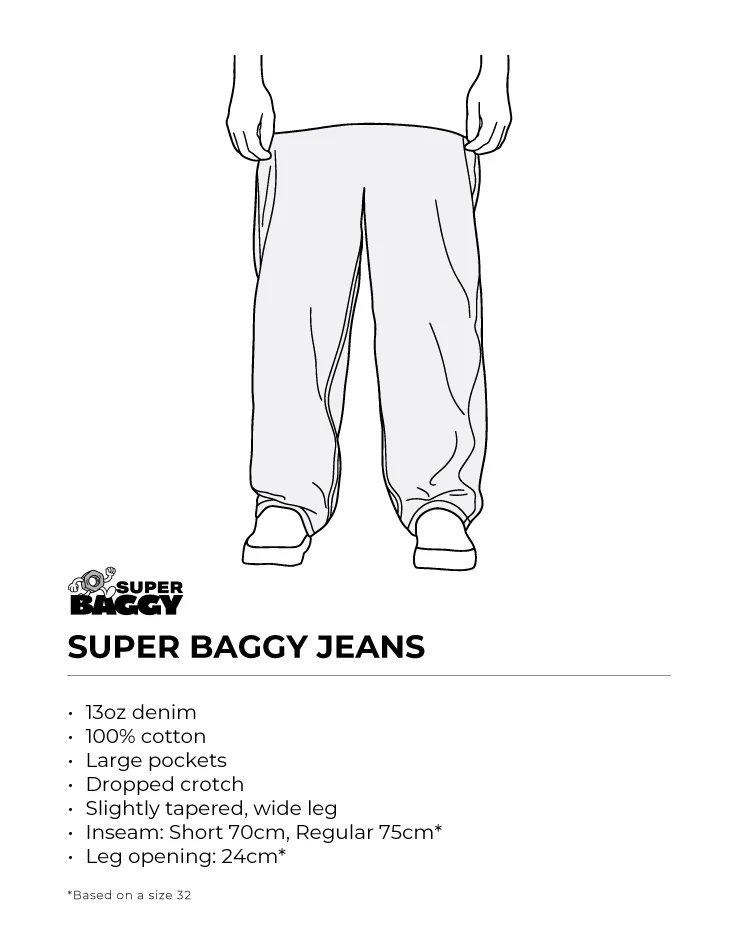 Route One Super Baggy Denim Jeans - Sand - Image 12