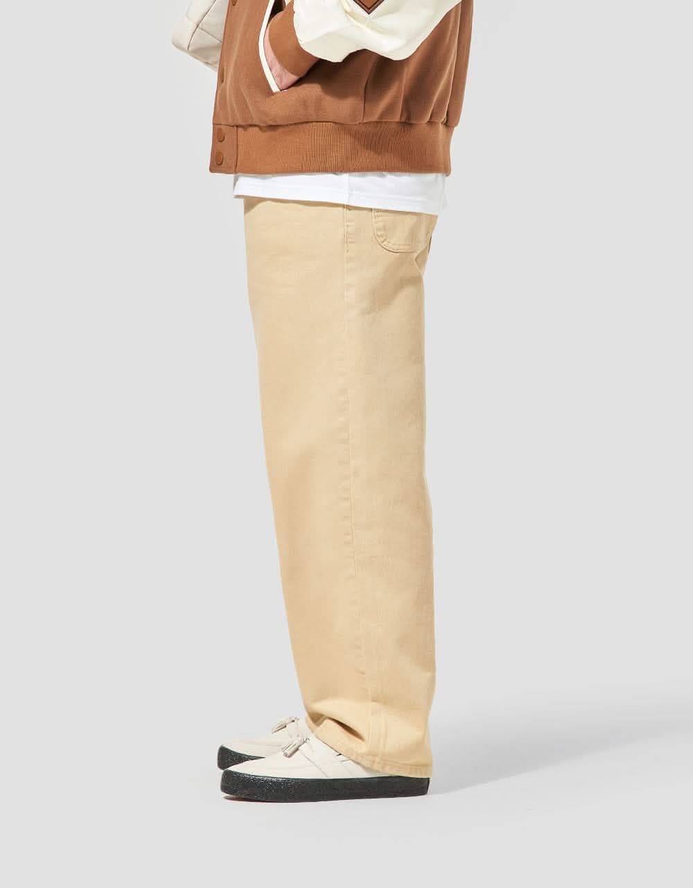 Route One Super Baggy Denim Jeans - Sand - Image 4