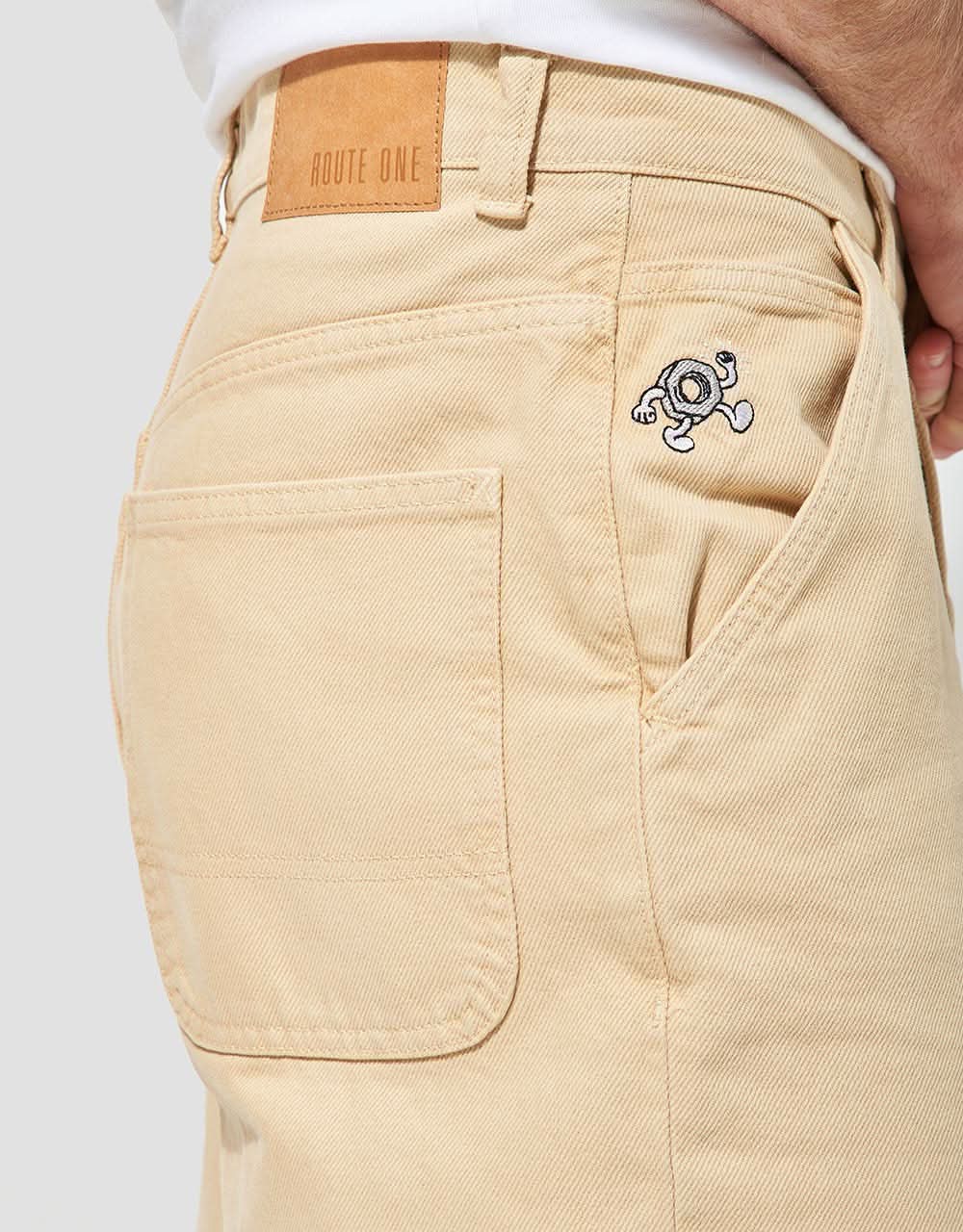 Route One Super Baggy Denim Jeans - Sand - Image 7