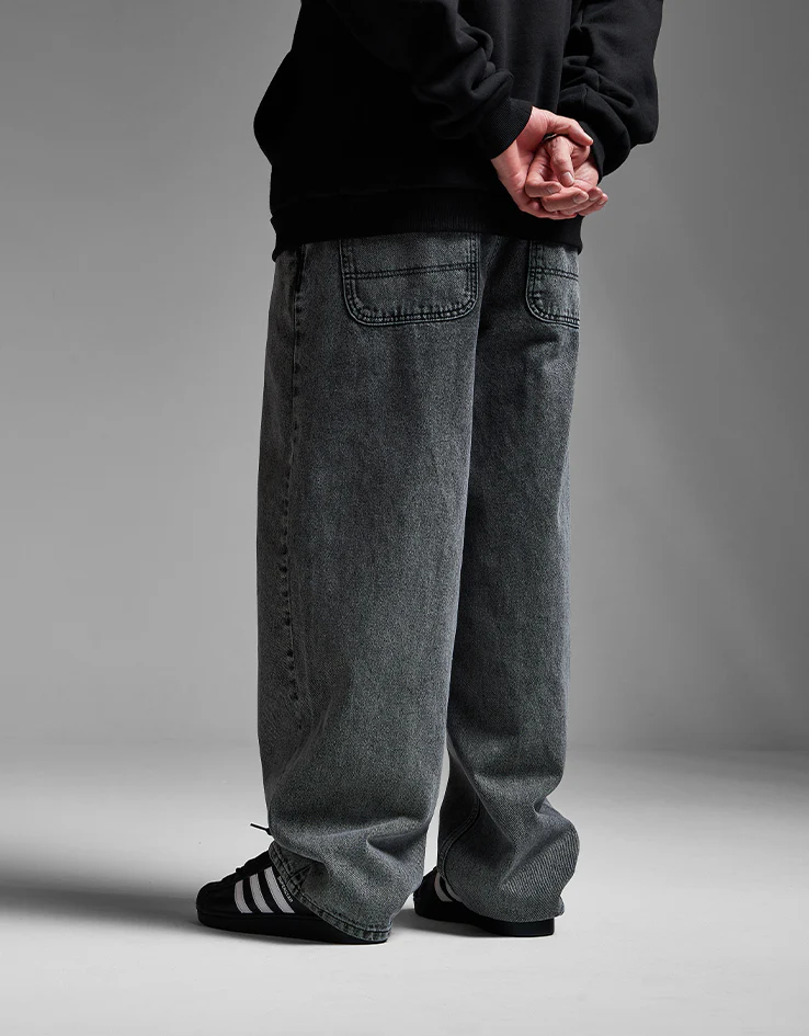 Route One Super Baggy Denim Jeans - Slate Grey - Image 2