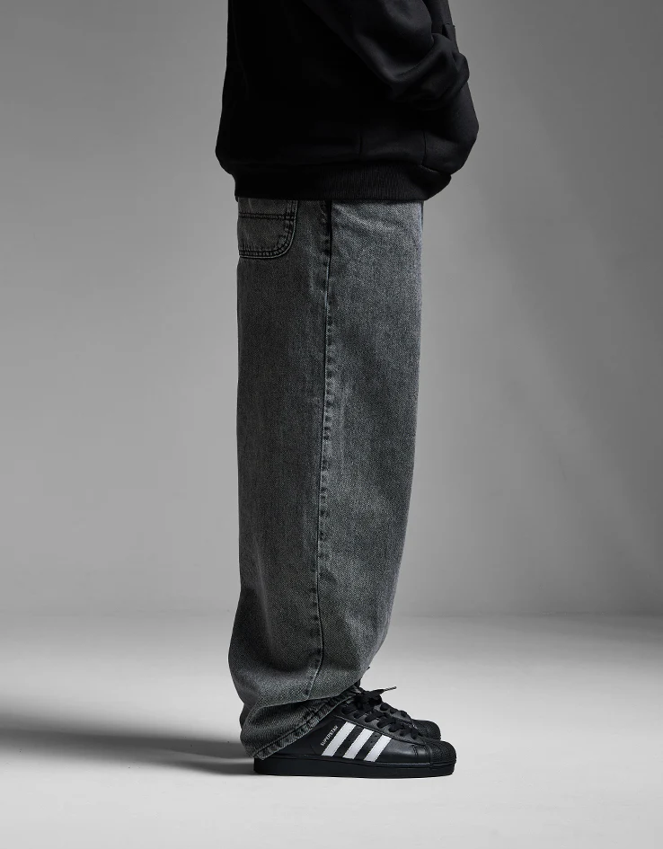 Route One Super Baggy Denim Jeans - Slate Grey - Image 3