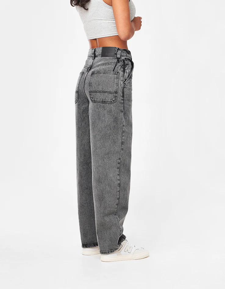 Route One Super Baggy Denim Jeans - Slate Grey - Image 9