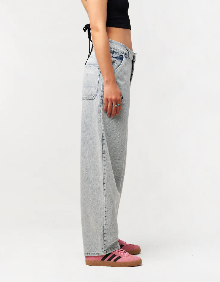 Route One Super Baggy Denim Jeans - Stone Wash - Image 9