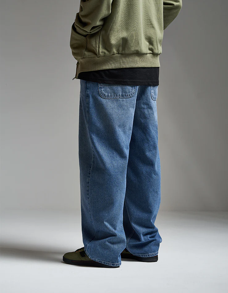 Route One Super Baggy Denim Jeans - Washed Blue - Image 2