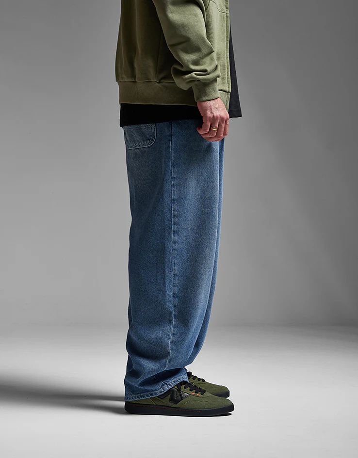 Route One Super Baggy Denim Jeans - Washed Blue - Image 3