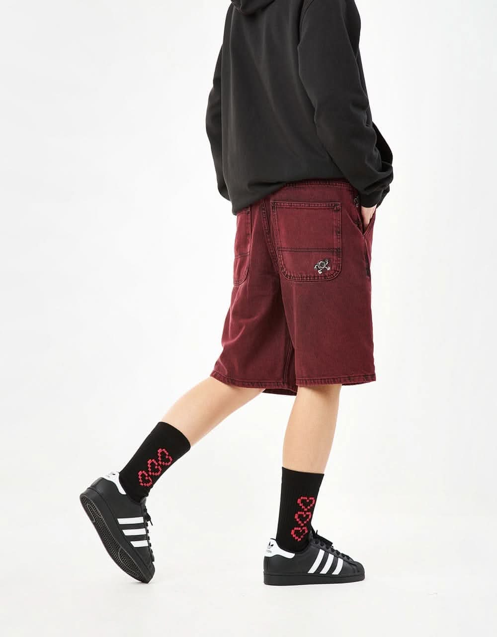 Route One Super Baggy OG Denim Shorts - Rhubarb - Image 10