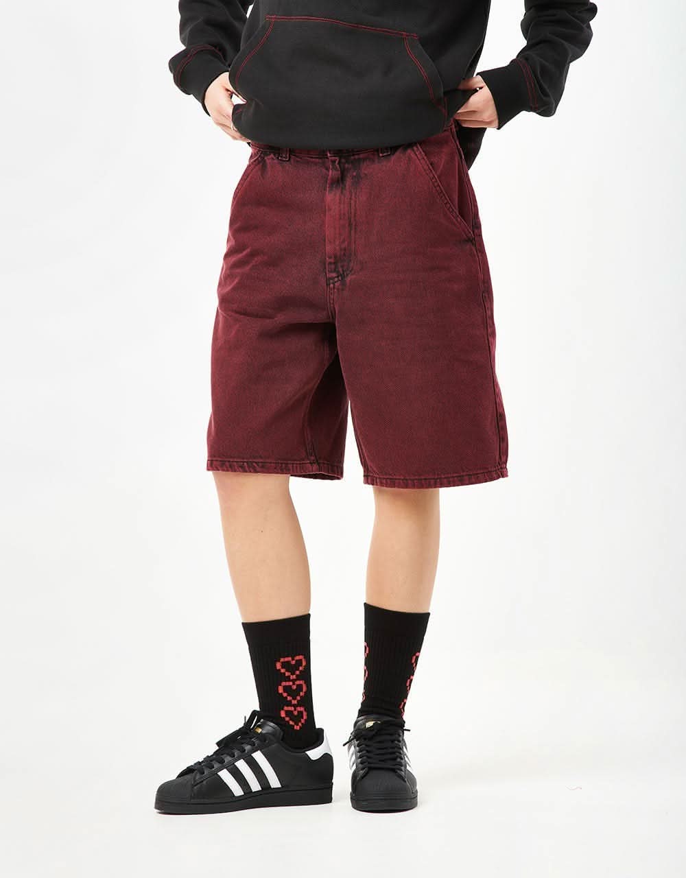 Route One Super Baggy OG Denim Shorts - Rhubarb - Image 12
