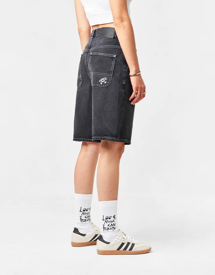 Route One Super Baggy Jorts - Washed Black - Image 10