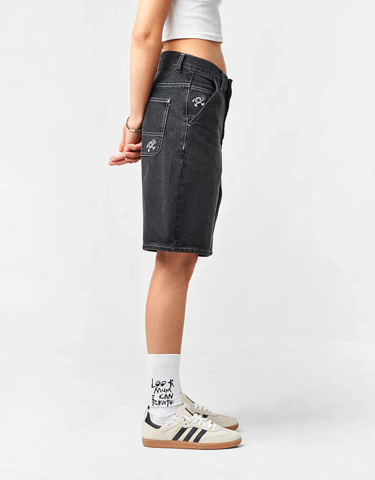 Route One Super Baggy Jorts - Washed Black - Image 11