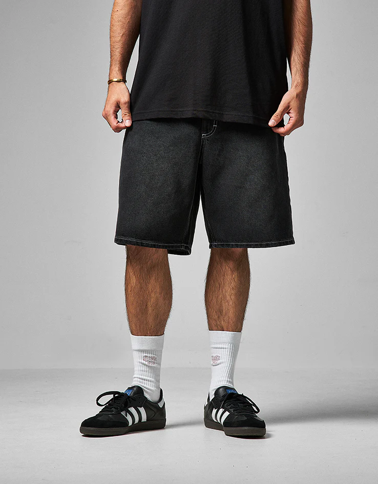 Route One Super Baggy Jorts - Washed Black - Image 2