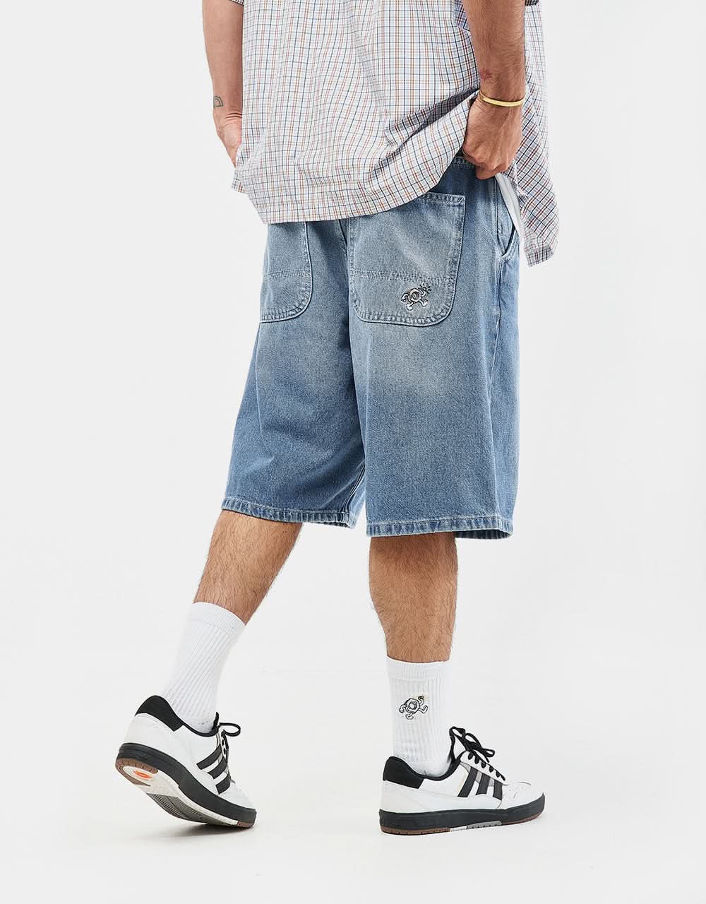 Route One Super Baggy Jorts - Washed Blue - Image 4