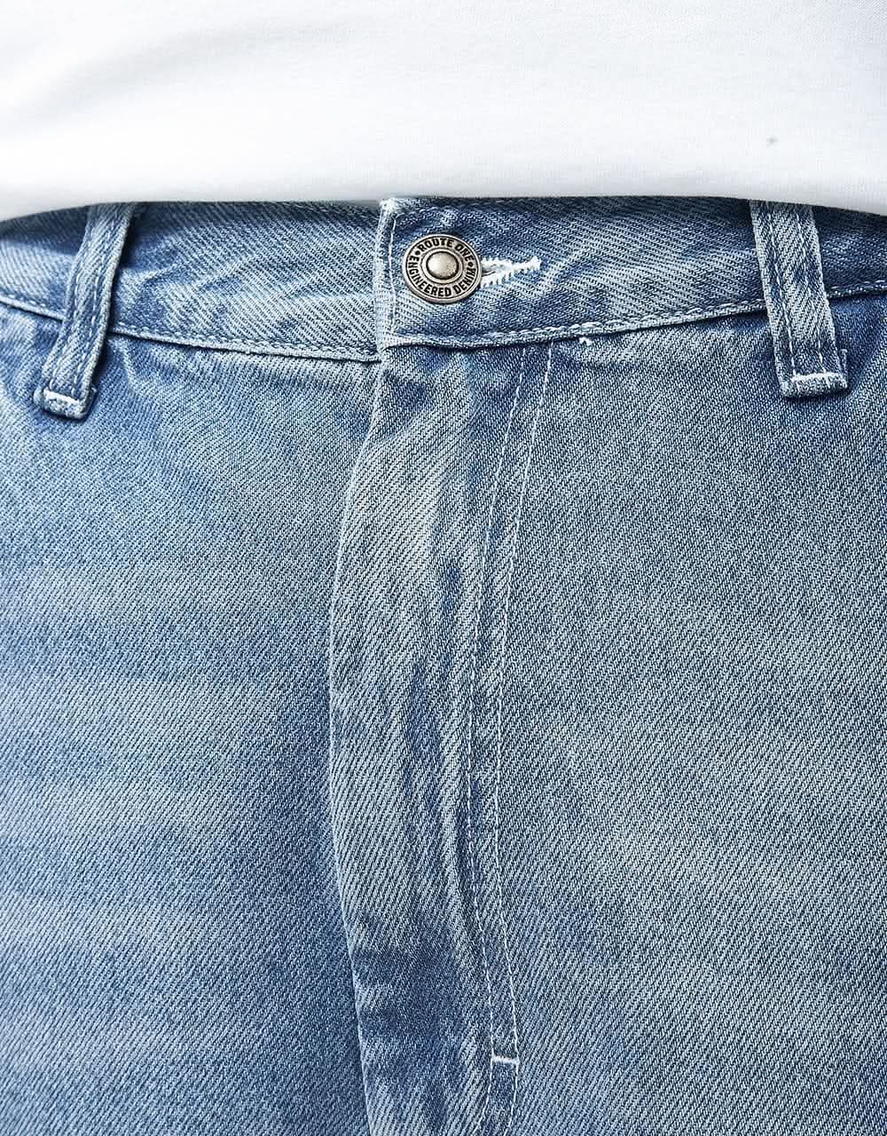 Route One Super Baggy Jorts - Washed Blue - Image 5