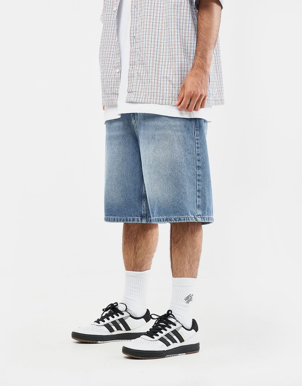Route One Super Baggy Jorts - Washed Blue - Image 7