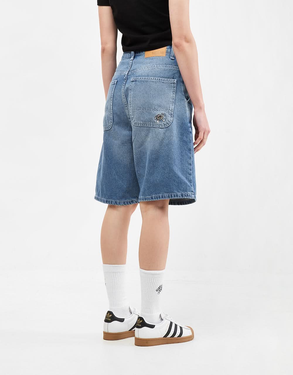 Route One Super Baggy Jorts - Washed Blue - Image 9