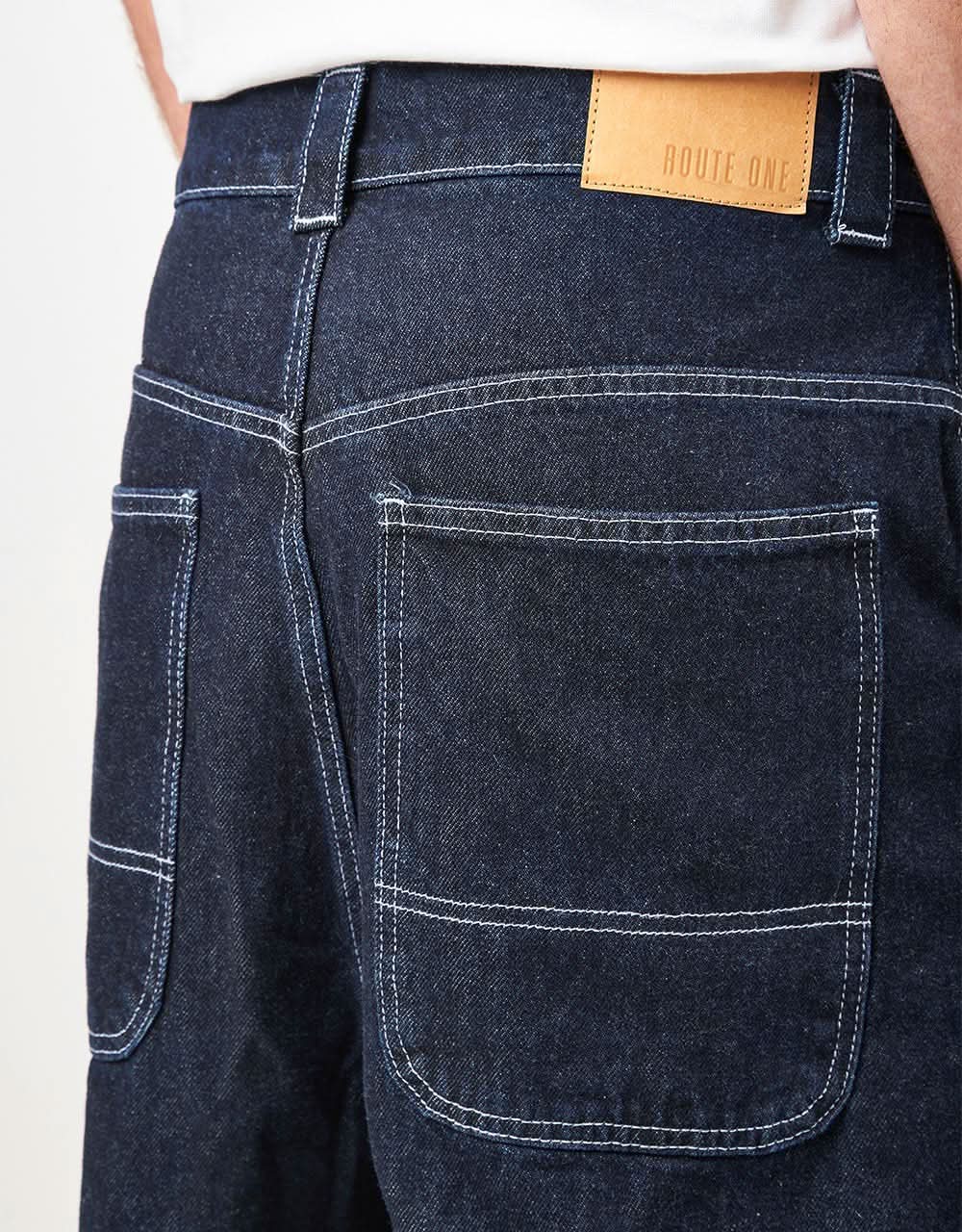 Route One Super Baggy XL Denim Jeans- Indigo - Image 4