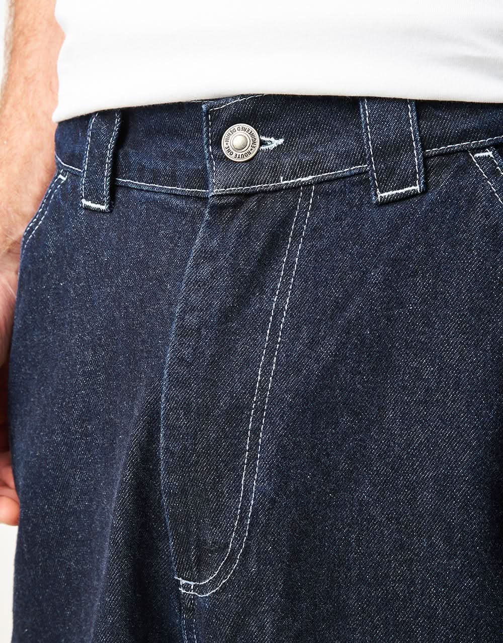 Route One Super Baggy XL Denim Jeans- Indigo - Image 5
