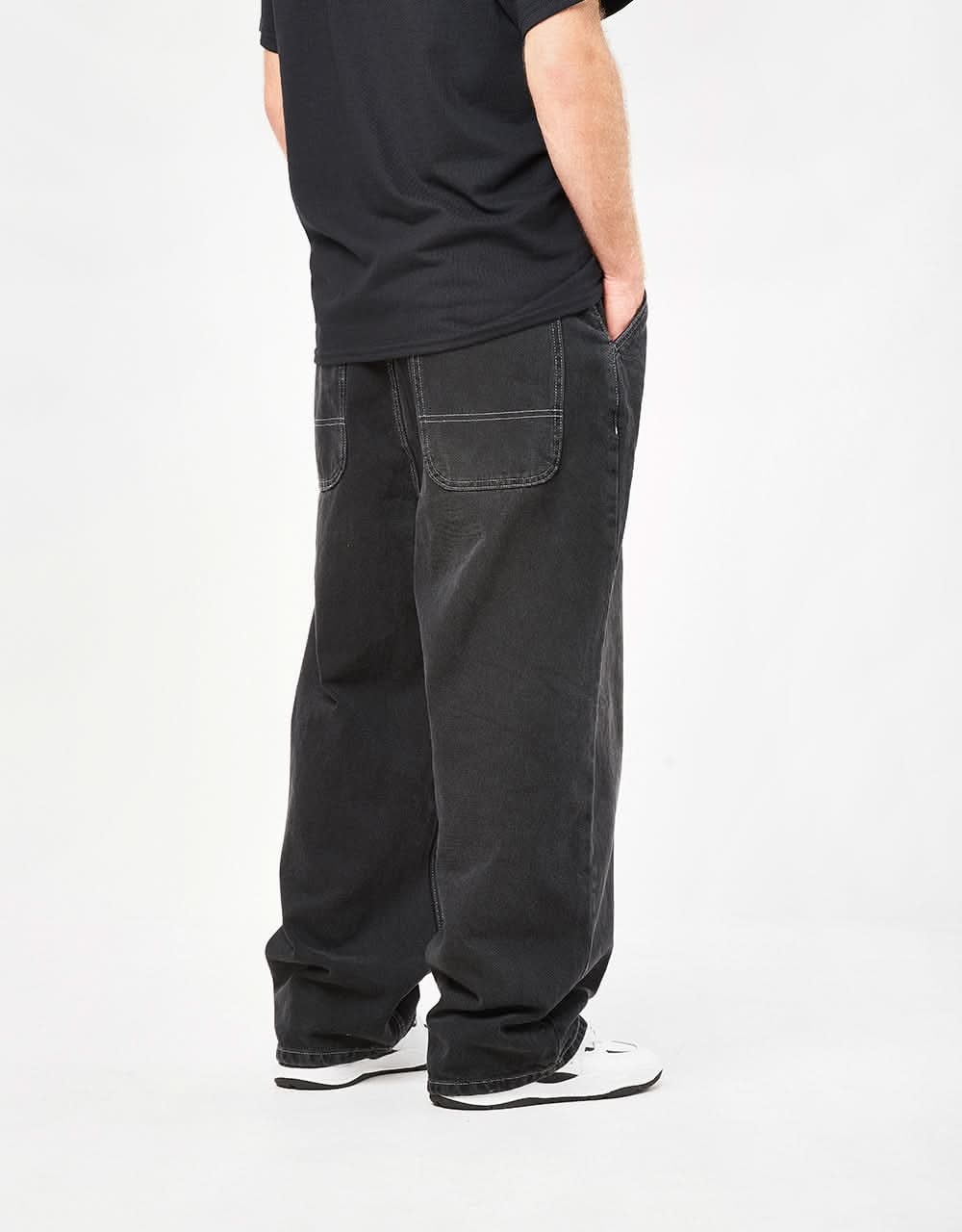 Route One Super Baggy XL Denim Jeans- Washed Black - Image 3