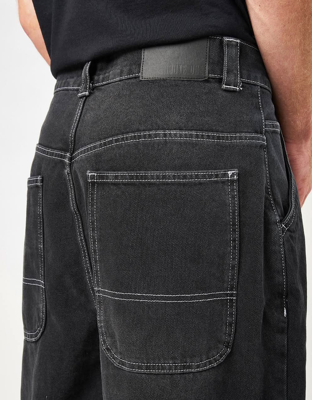 Route One Super Baggy XL Denim Jeans- Washed Black - Image 5