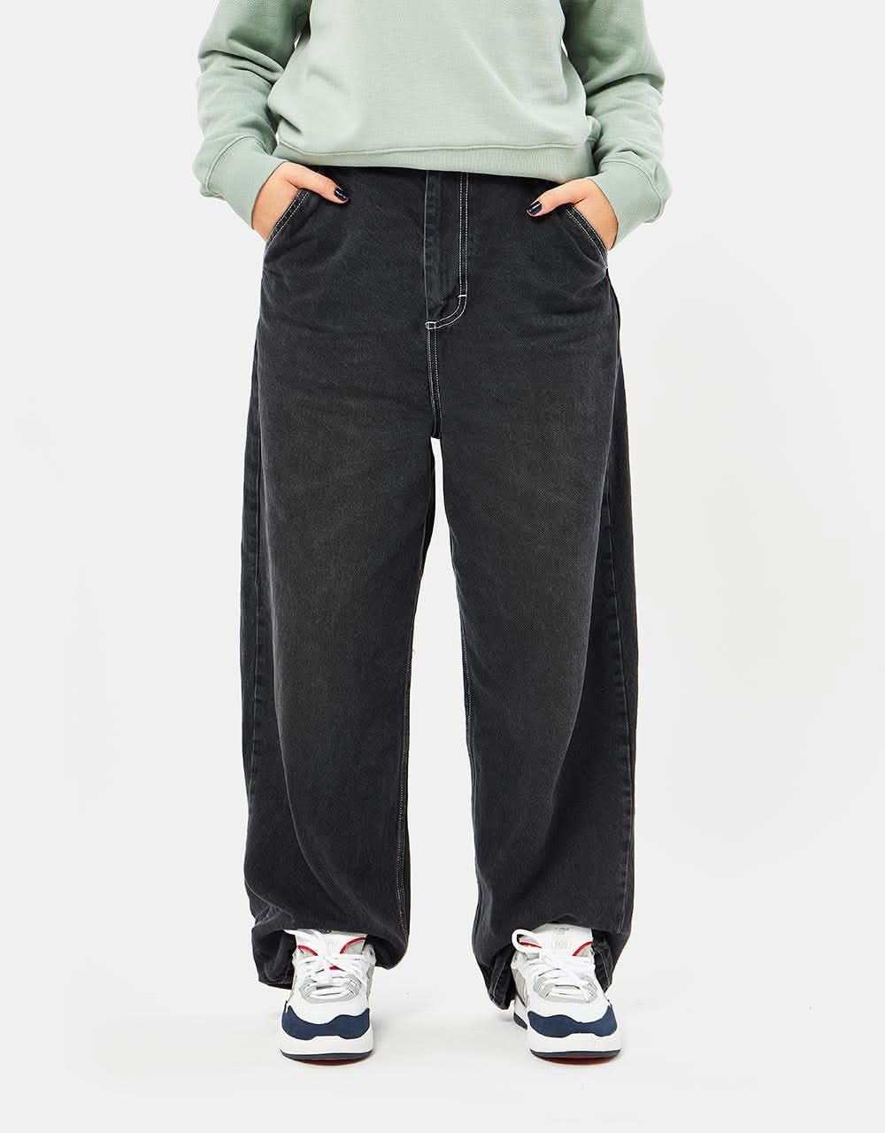 Route One Super Baggy XL Denim Jeans- Washed Black - Image 7