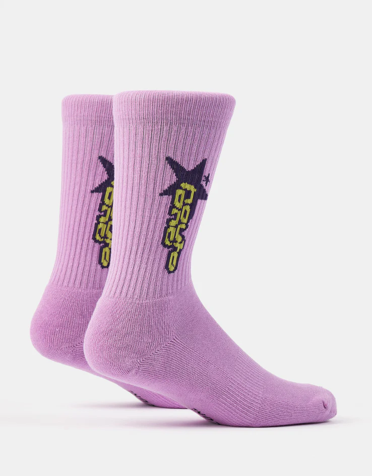 Route One Super Stars Crew Socks - Purple - Image 2