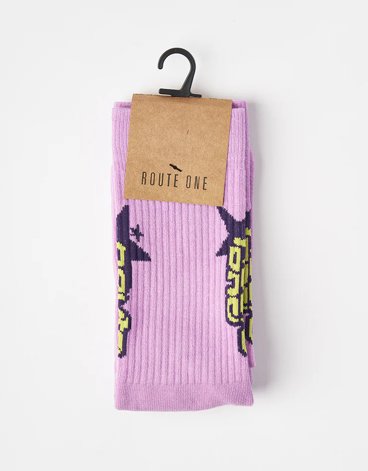 Route One Super Stars Crew Socks - Purple - Image 6