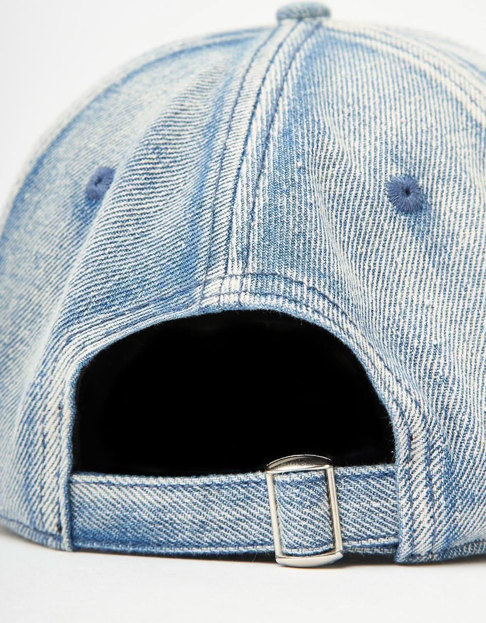 Route One Superstar Bleached Denim Dad Cap - Light Blue Denim - Image 3
