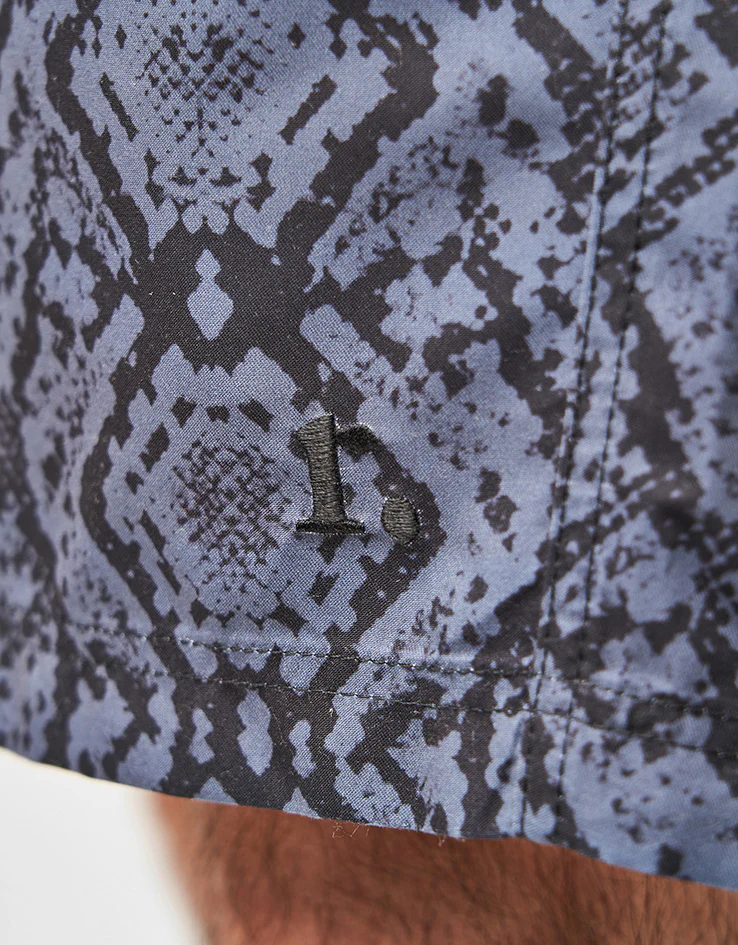 Route One Swim Shorts - Snakeskin (Charcoal) - Image 5