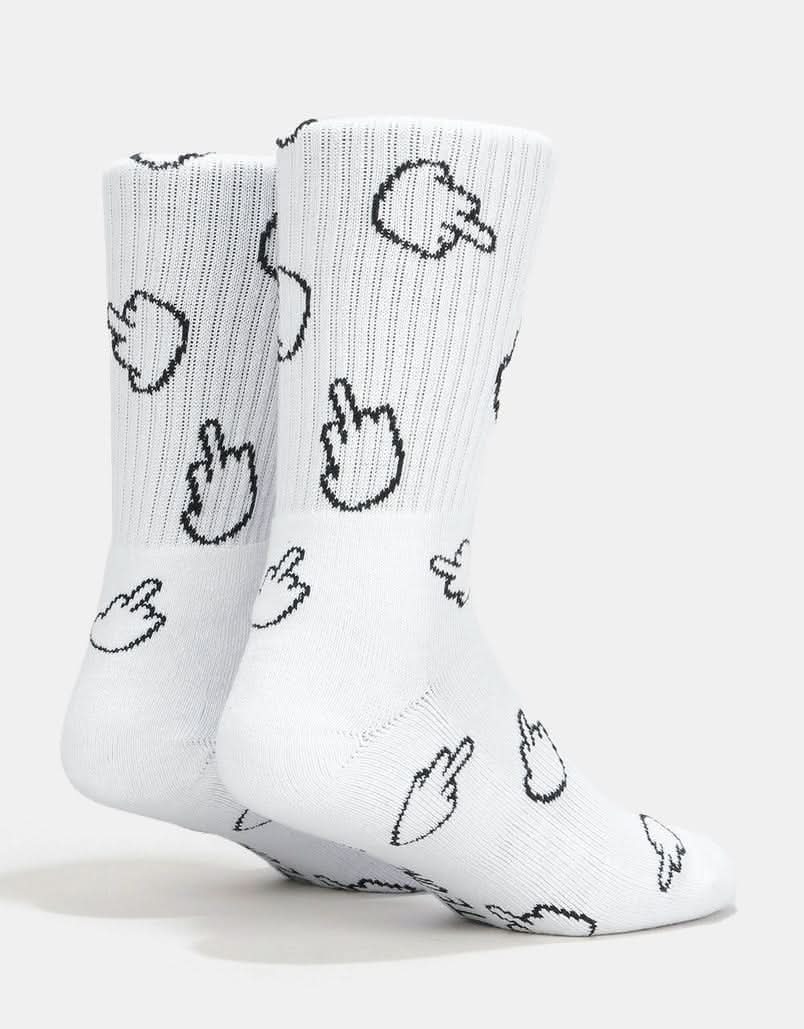 Route One The Bird Crew Socks - White/Black - Image 2