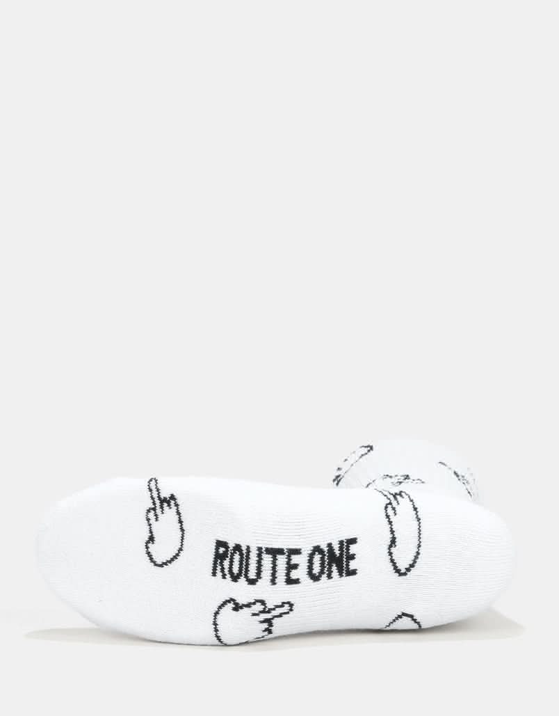 Route One The Bird Crew Socks - White/Black - Image 3