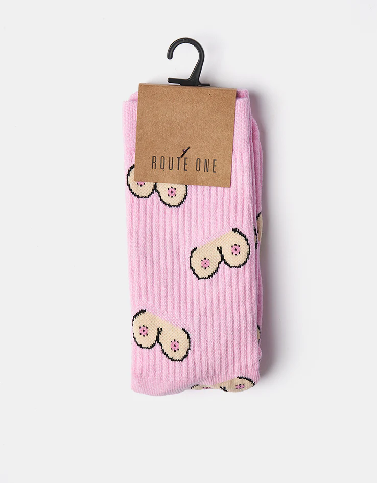 Route One The Twins Crew Socks - Light Pink - Image 5