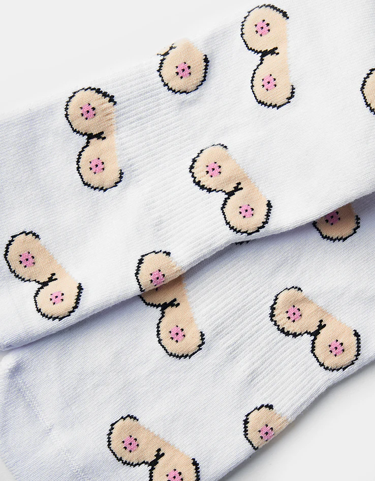 Route One The Twins Crew Socks - White - Image 3
