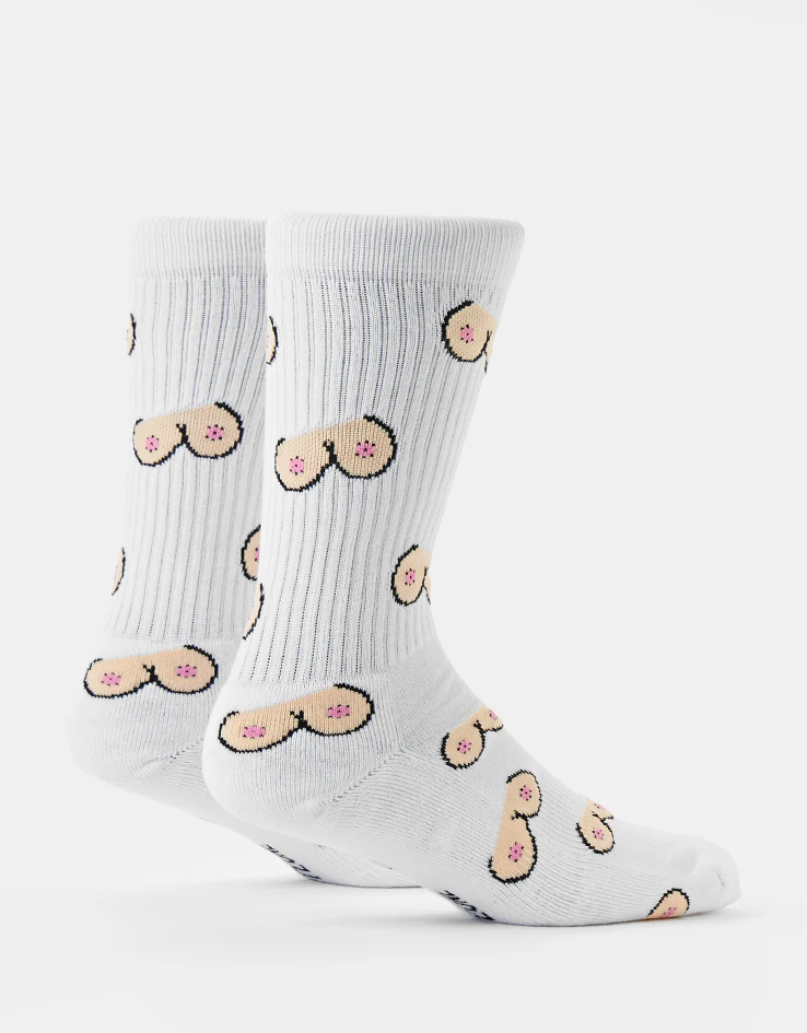 Route One The Twins Crew Socks - White - Image 5