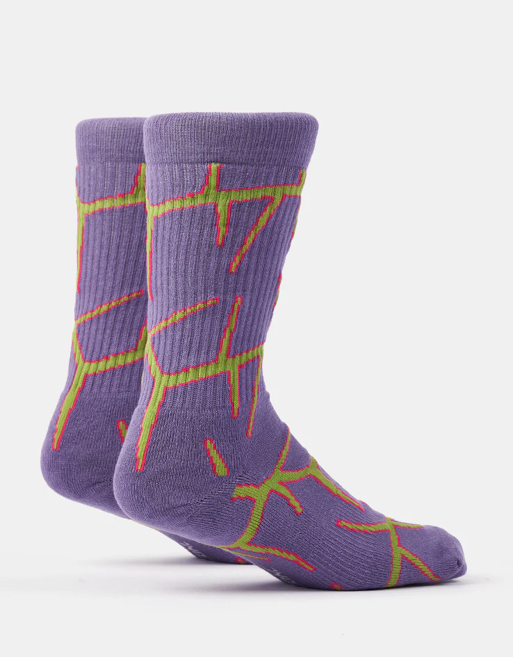 Route One Thorns Crew Socks - Purple - Image 2