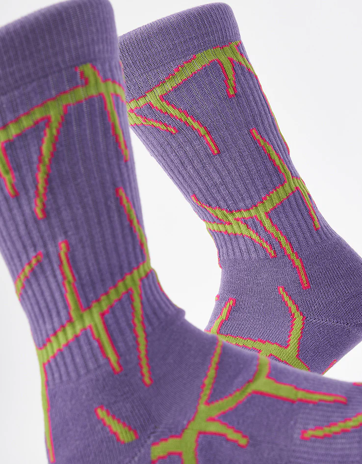 Route One Thorns Crew Socks - Purple - Image 3