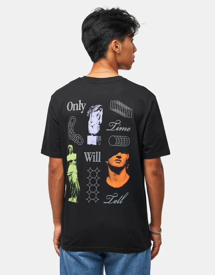 Route One Time Will Tell Organic T-Shirt - Black