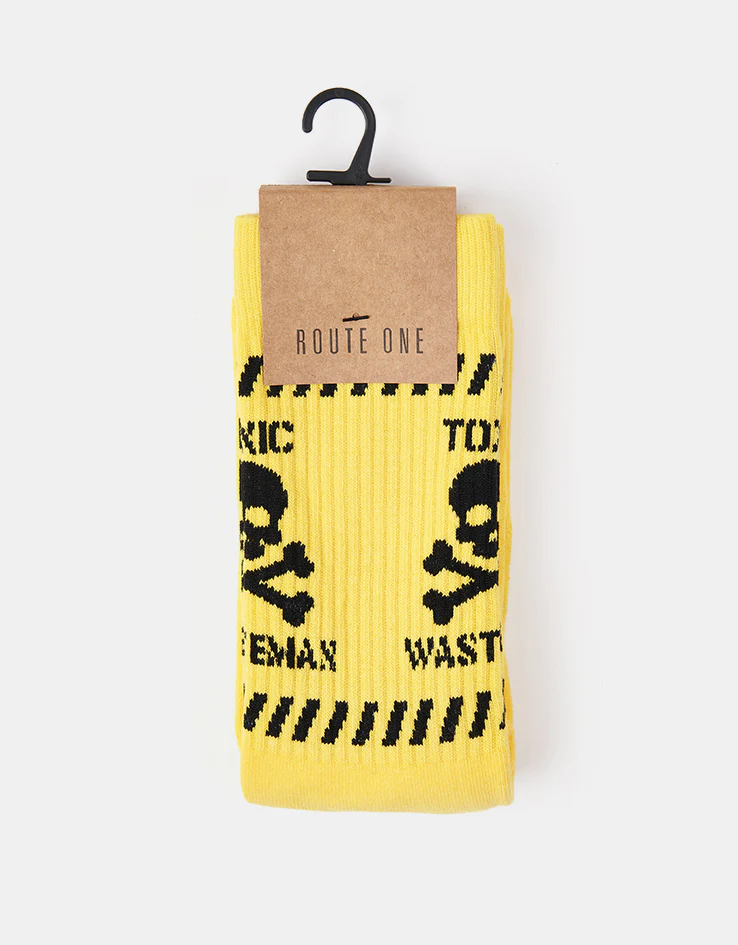 Route One Toxic Wasteman Crew Socks - Yellow - Image 6