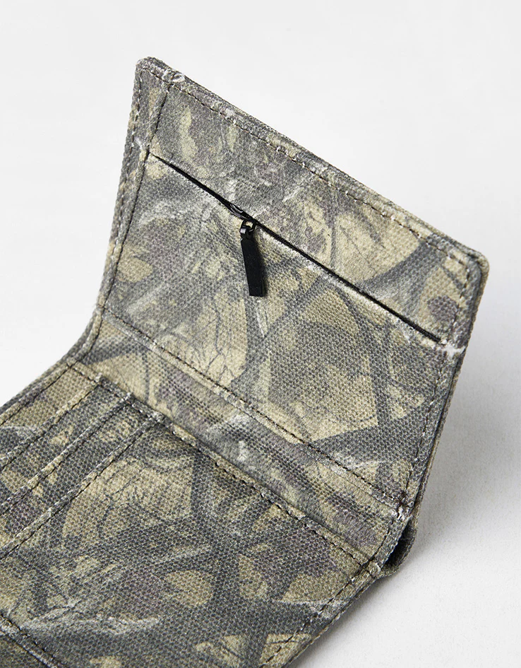 Route One Tri-Fold Canvas Wallet - Tree Camo (Green) - Image 6