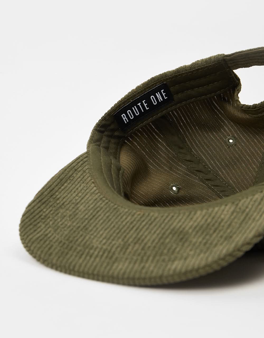 Route One Unstructured Cord 6 Panel Cap - Forest Green - Image 4