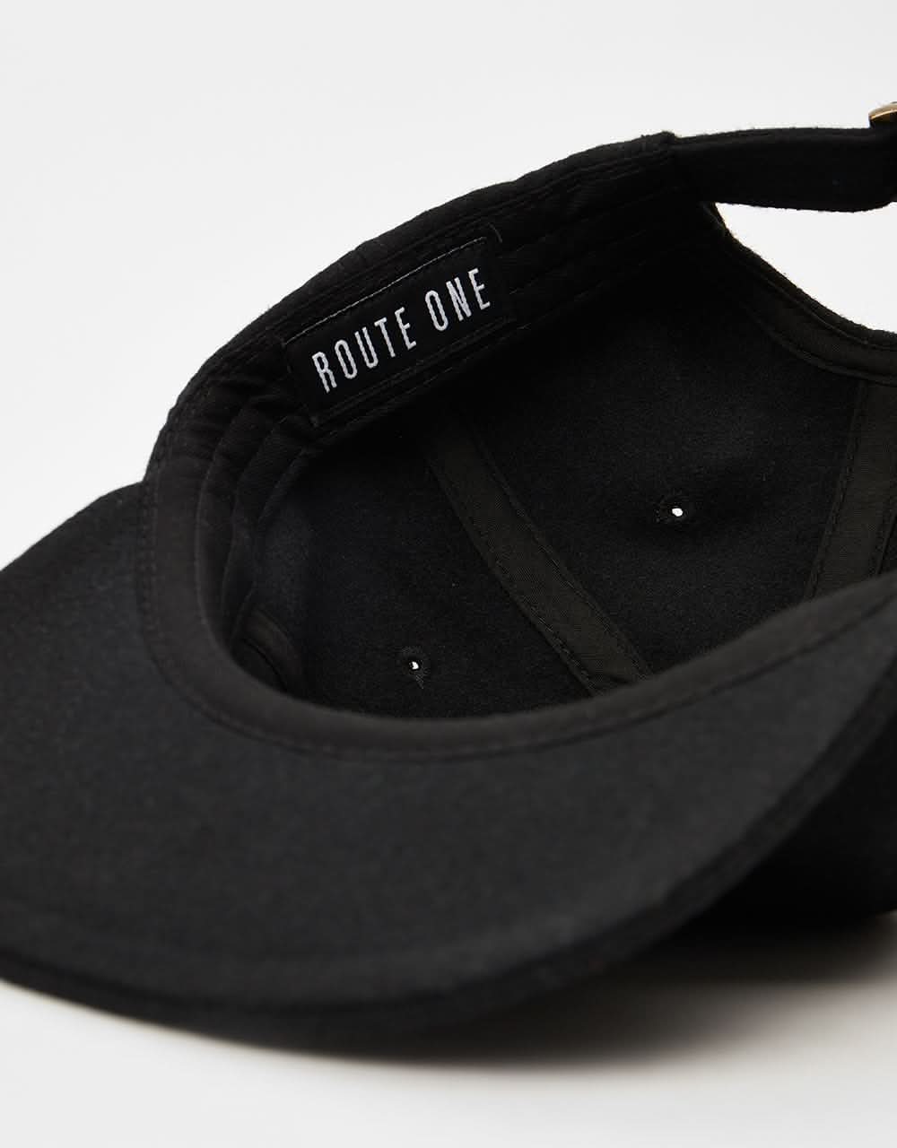 Route One Unstructured Melton Wool Cap - Black - Image 4