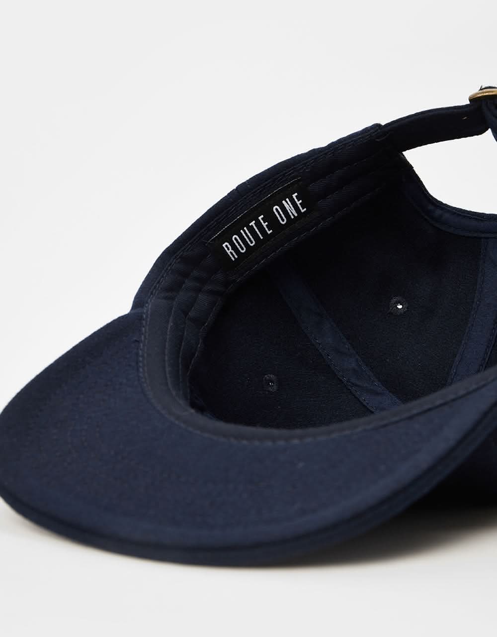 Route One Unstructured Melton Wool Cap - Navy - Image 4