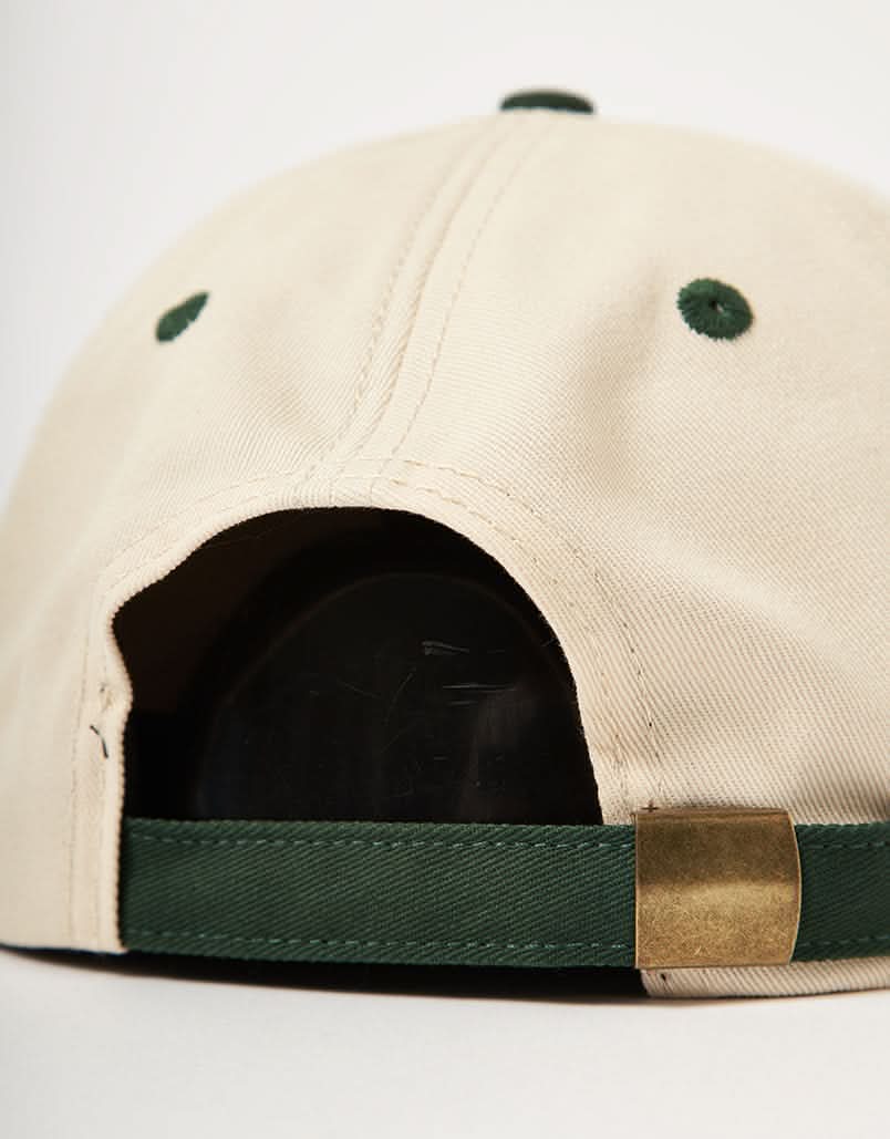 Route One Unstructured Strapback Cap - Natural/Forest Green - Image 4