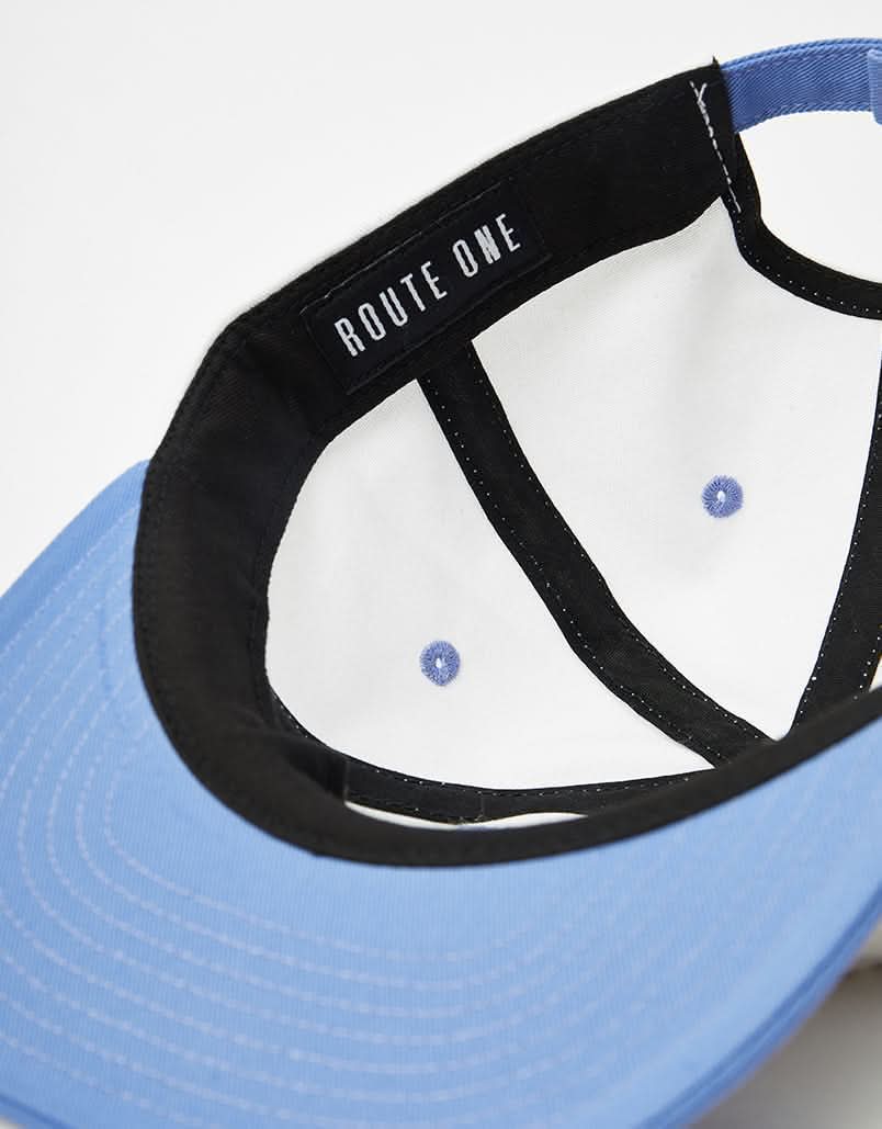 Route One Unstructured Strapback Cap - Natural/Lavender - Image 4