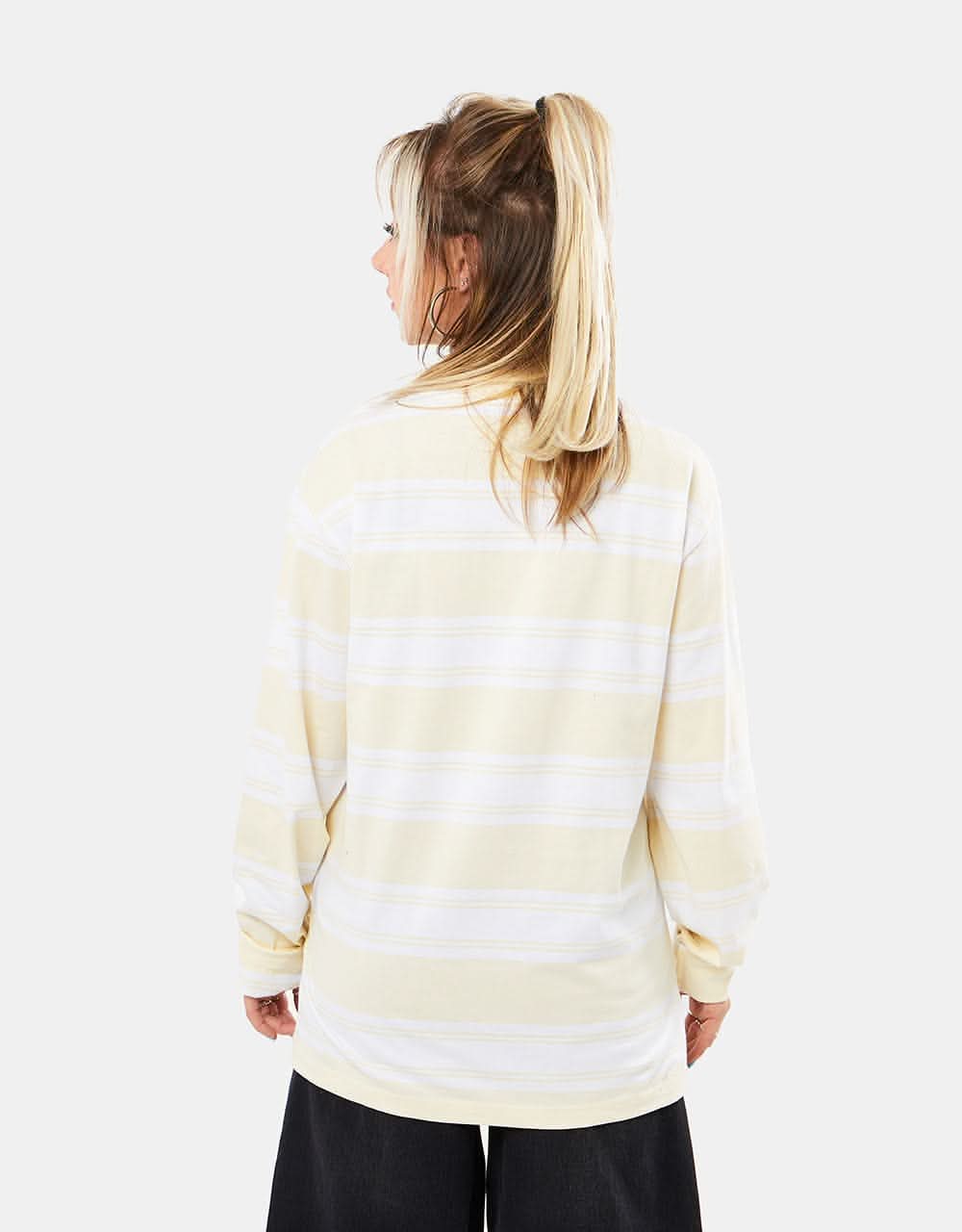 Route One Lewis Stripe L/S T-Shirt  - Cloud Cream/White - Image 6