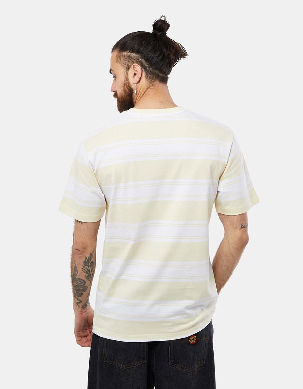 Route One Lewis Stripe T-Shirt  - Cloud Cream/White - Image 3