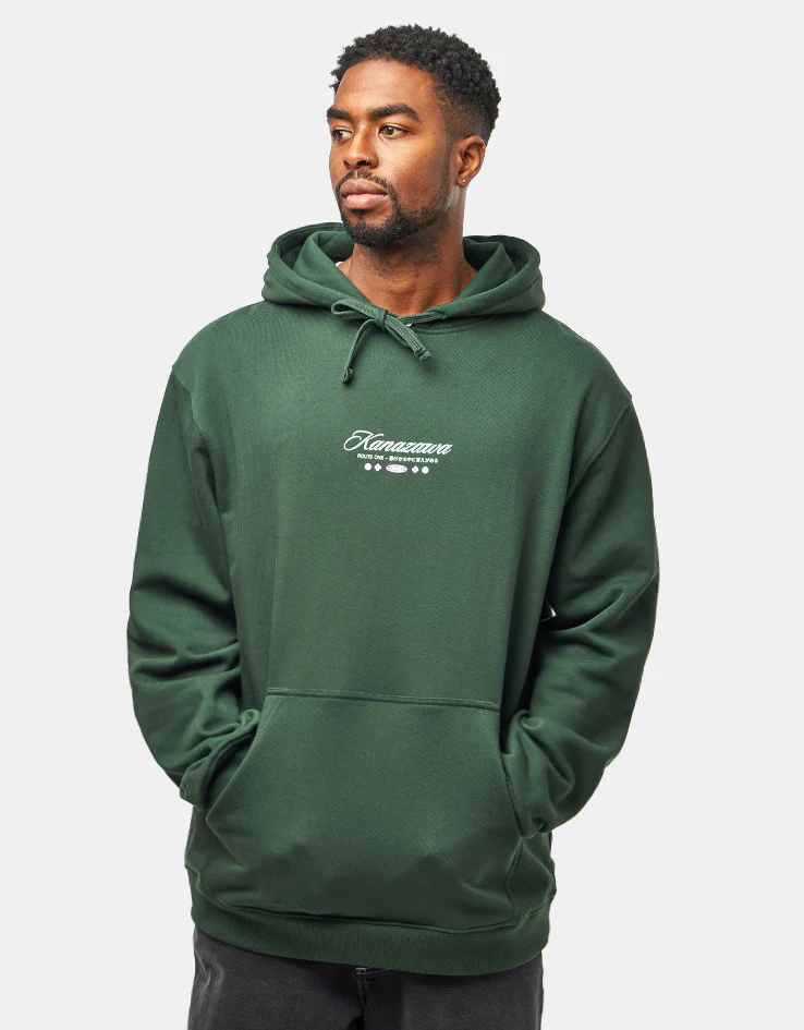 Route One Zen Garden Heavyweight Hoodie - Forest Green - Image 2