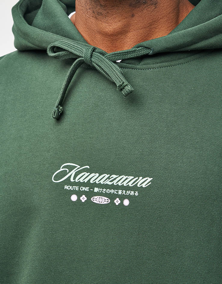 Route One Zen Garden Heavyweight Hoodie - Forest Green - Image 4