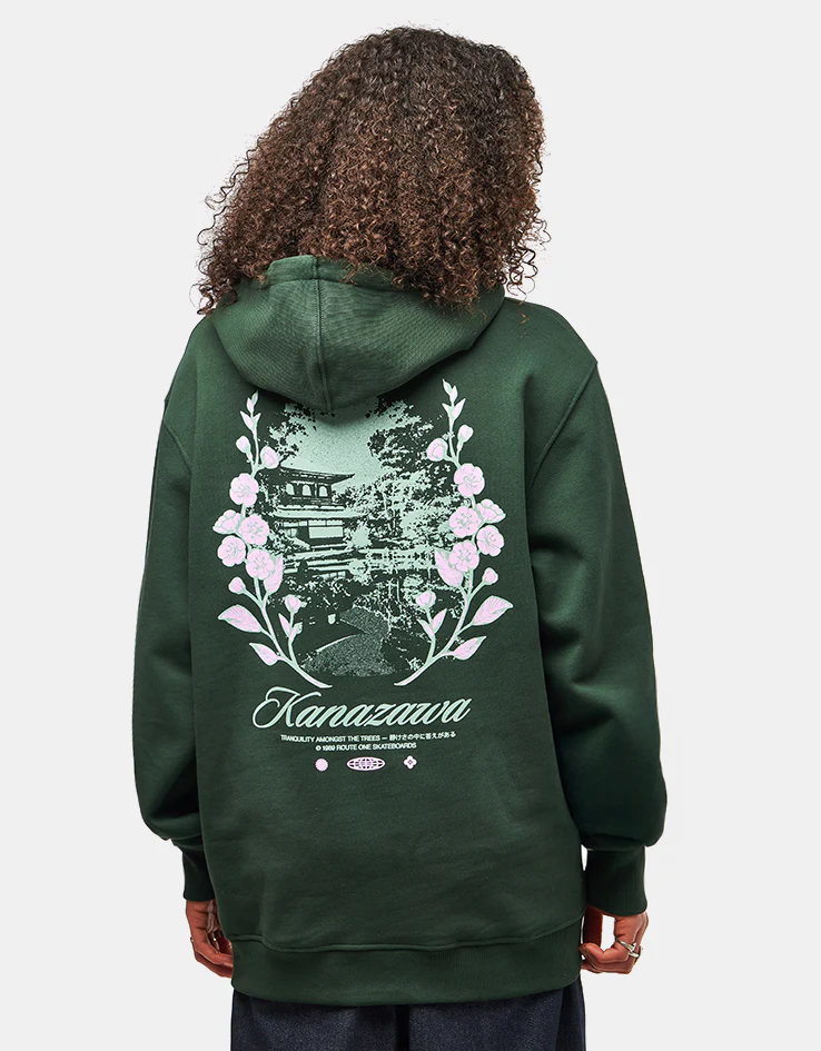 Route One Zen Garden Heavyweight Hoodie - Forest Green - Image 5